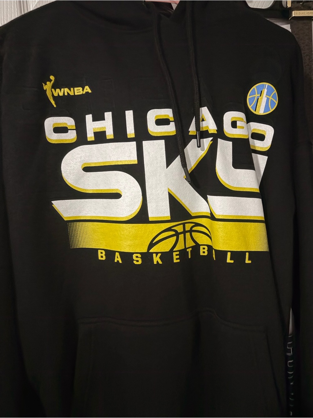 NBA Chicago Sky Black and Yellow Graphic Hoodie